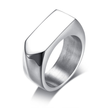 Men's Stainless Steel 9mm Square Punk Ring – Hip Hop Geometric Band