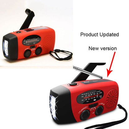 4-in-1 Emergency Solar Hand Crank Radio, Flashlight & USB Charger