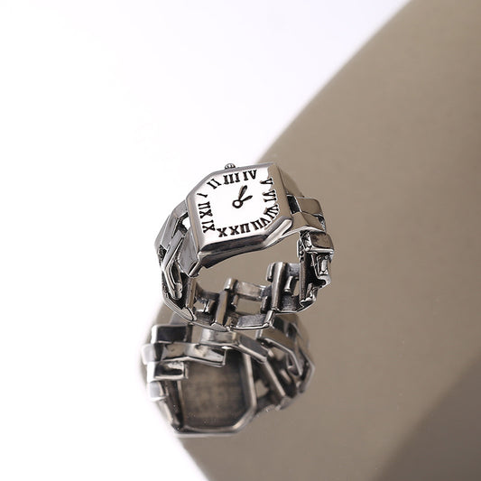 Women's 925 Silver Adjustable Opening Ring – Vintage Elegant Band