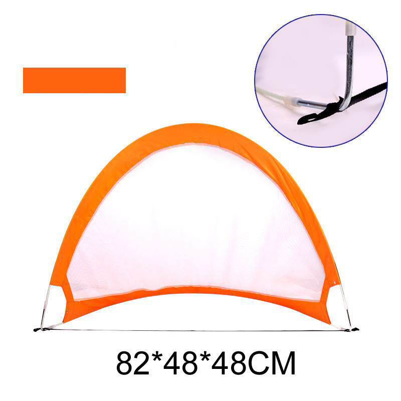 Foldable Football Practice Goal – Portable Pop-Up Soccer Net Kids & Students Black, Orange, Light Blue & Red