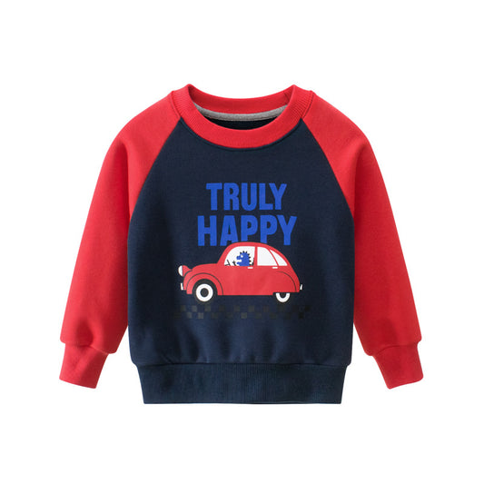 Children's Fleece-Lined Sweatshirt | Cartoon Print Kids Top 100–140cm