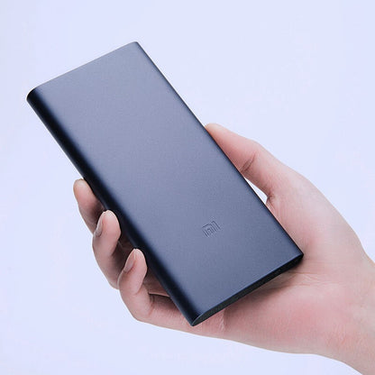 Slim Alloy Power Bank – 18W Fast Charging Dual-Port 10000mAh Black & Silver