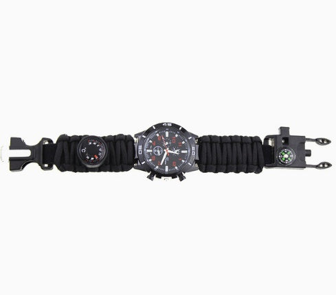 6-in-1 Paracord Survival Bracelet – Compass, Fire Starter & 480kg Rope