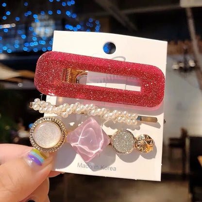 Geometric Resin Hair Clip – Polished Barrette | 15 Styles