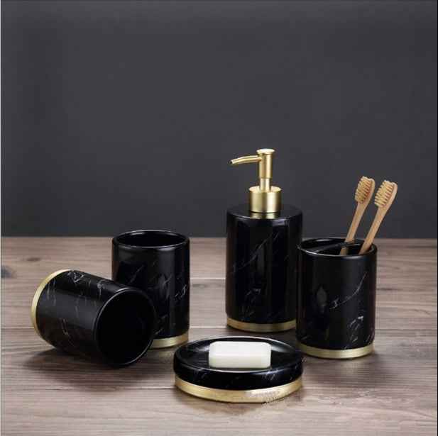 Ceramic Marble Bathroom Accessories Set