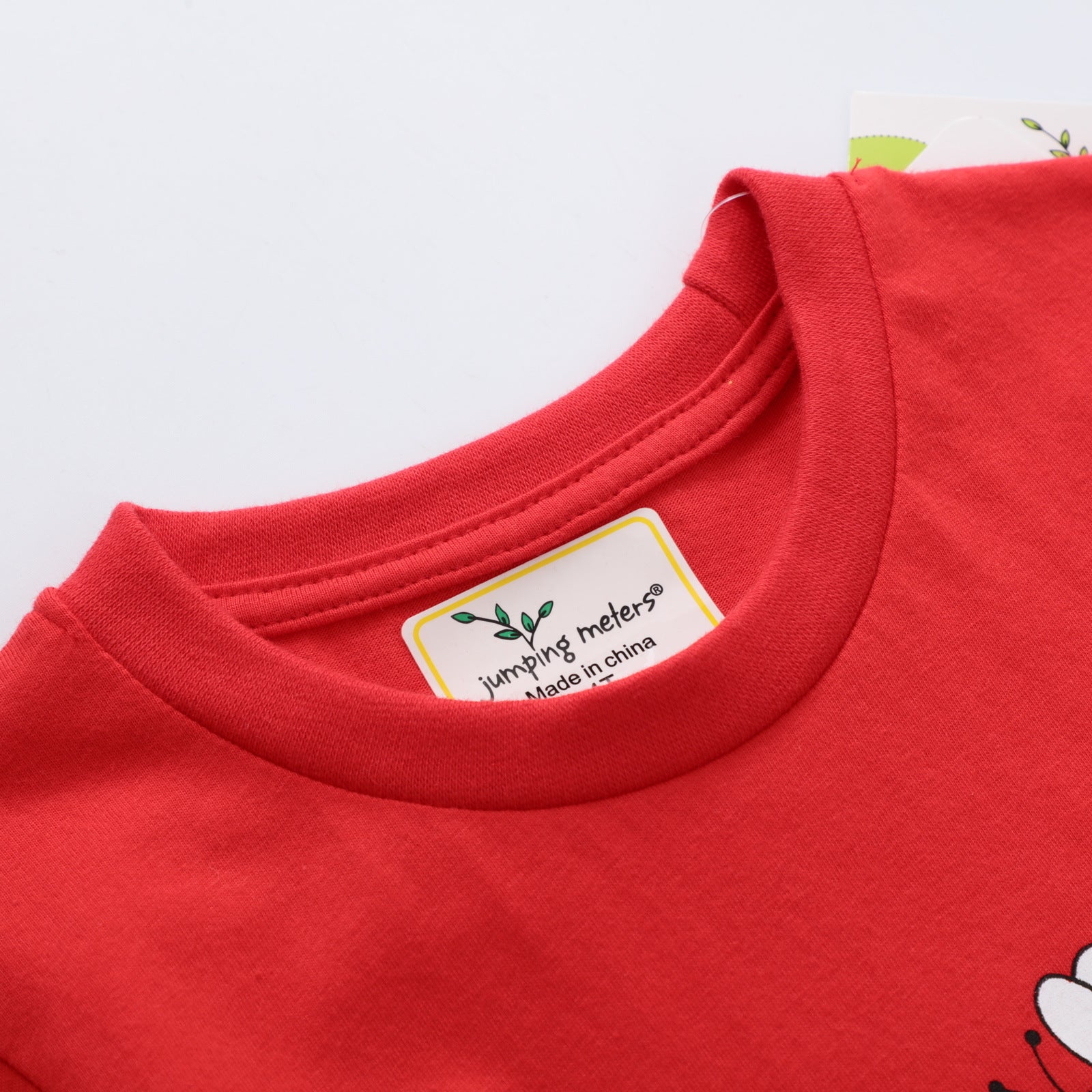 Girls Cartoon Embroidered Short Sleeve T-Shirt – Red