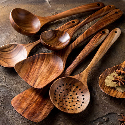 Natural Wood Kitchen Utensil Set