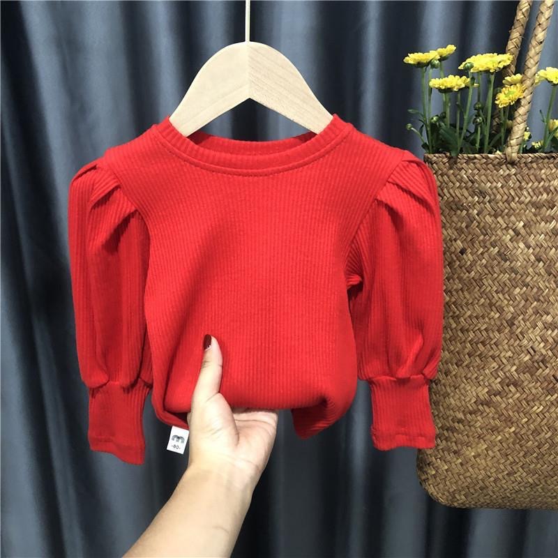 Girls Puff Sleeve Cotton Long Sleeve Top – Princess Style