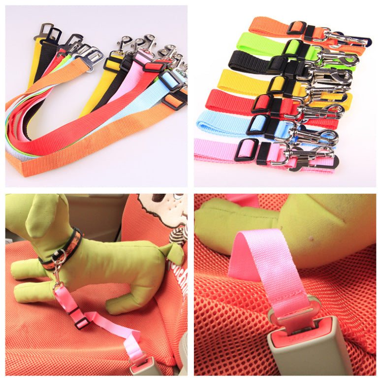 Pet Car Seat Belt Safety Lead | Adjustable Nylon Dog Travel Tether