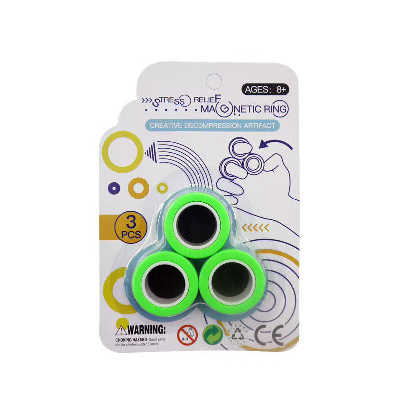 Magnetic Finger Rings Decompression Toy | Wearable Fidget Rings