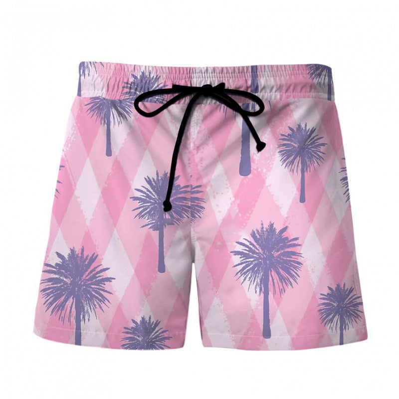 Men's Hawaiian Print Beach Shorts