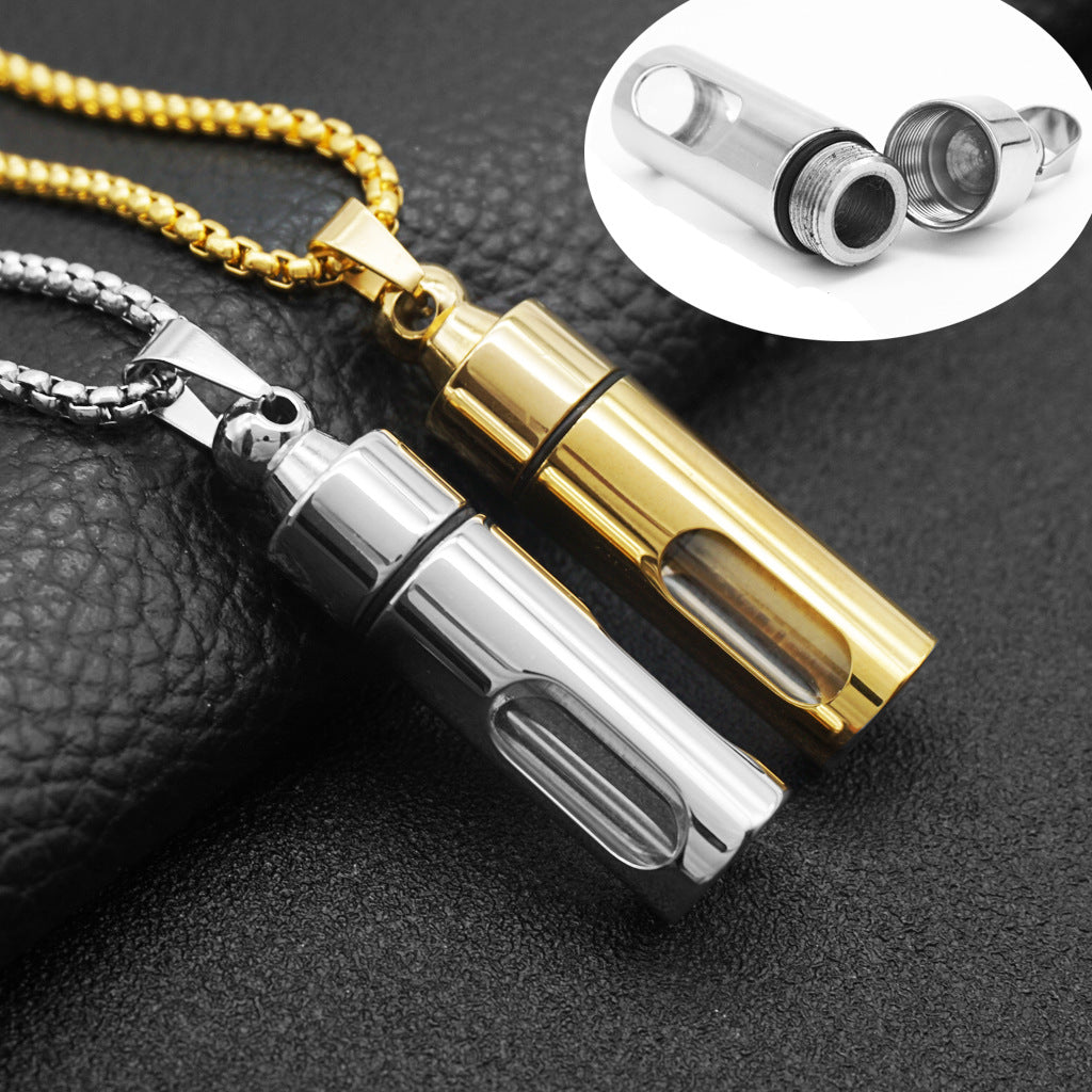 Titanium Steel Perfume Bottle Pendant