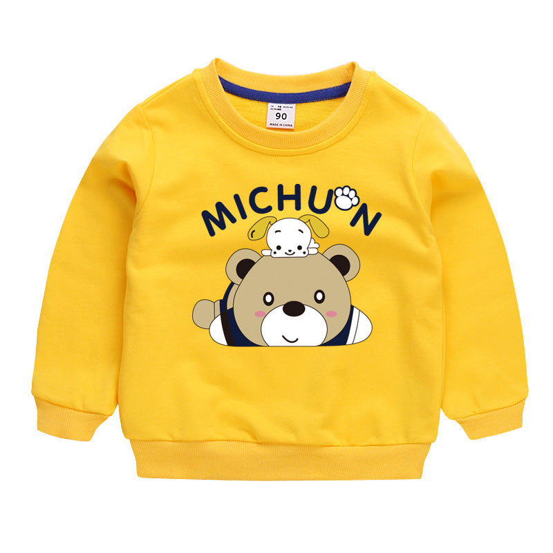 Children's Cartoon Cotton Pullover Sweatshirt | Boys Long Sleeve Top