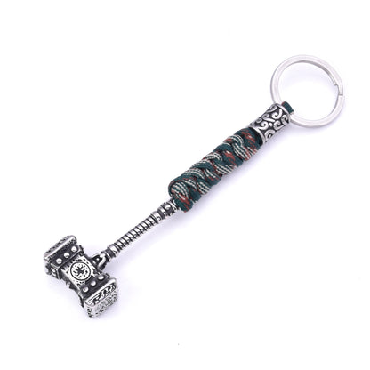 Handmade Woven Paracord Keychain | Steel Hammer Buckle | 7 Colours