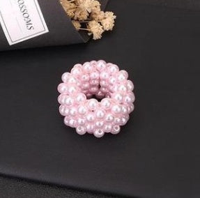 Handmade Pearl Beaded Hair Rope – Elegant Scrunchie