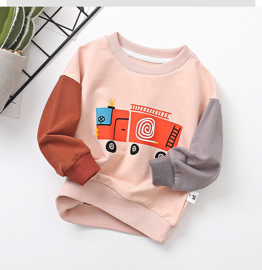 Children's 100% Cotton Long Sleeve Top | Soft Round Neck Kids Sweatshirt