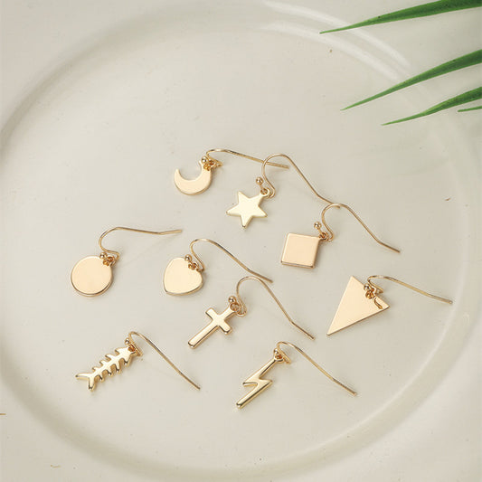 Geometric Charm Stud Earrings | Copper Motif Earrings in 9 Designs