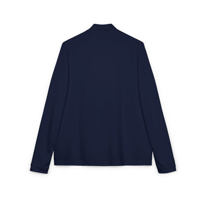 Adidas Embroidered Quarter-Zip Pullover | White Athletic Top