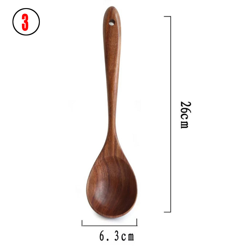 Natural Wood Kitchen Utensil Set