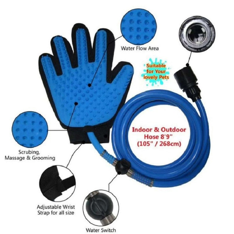 2-in-1 Pet Shower Sprayer & Massage Glove | Handheld Dog Bath Tool