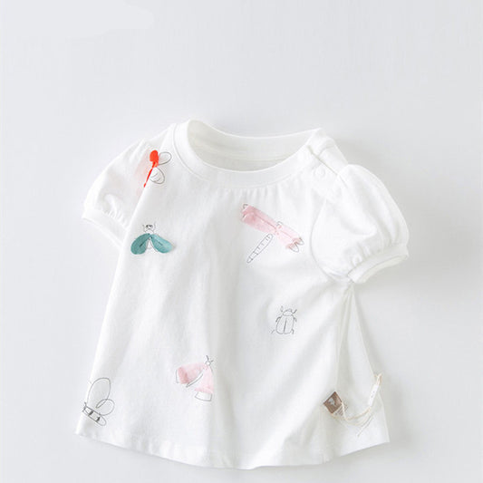 Baby & Kids White Cotton Casual T-Shirt – 100% Cotton