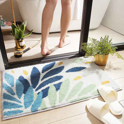 Absorbent Bathroom Floor Mat – Non-Slip Geometric Bath Rug