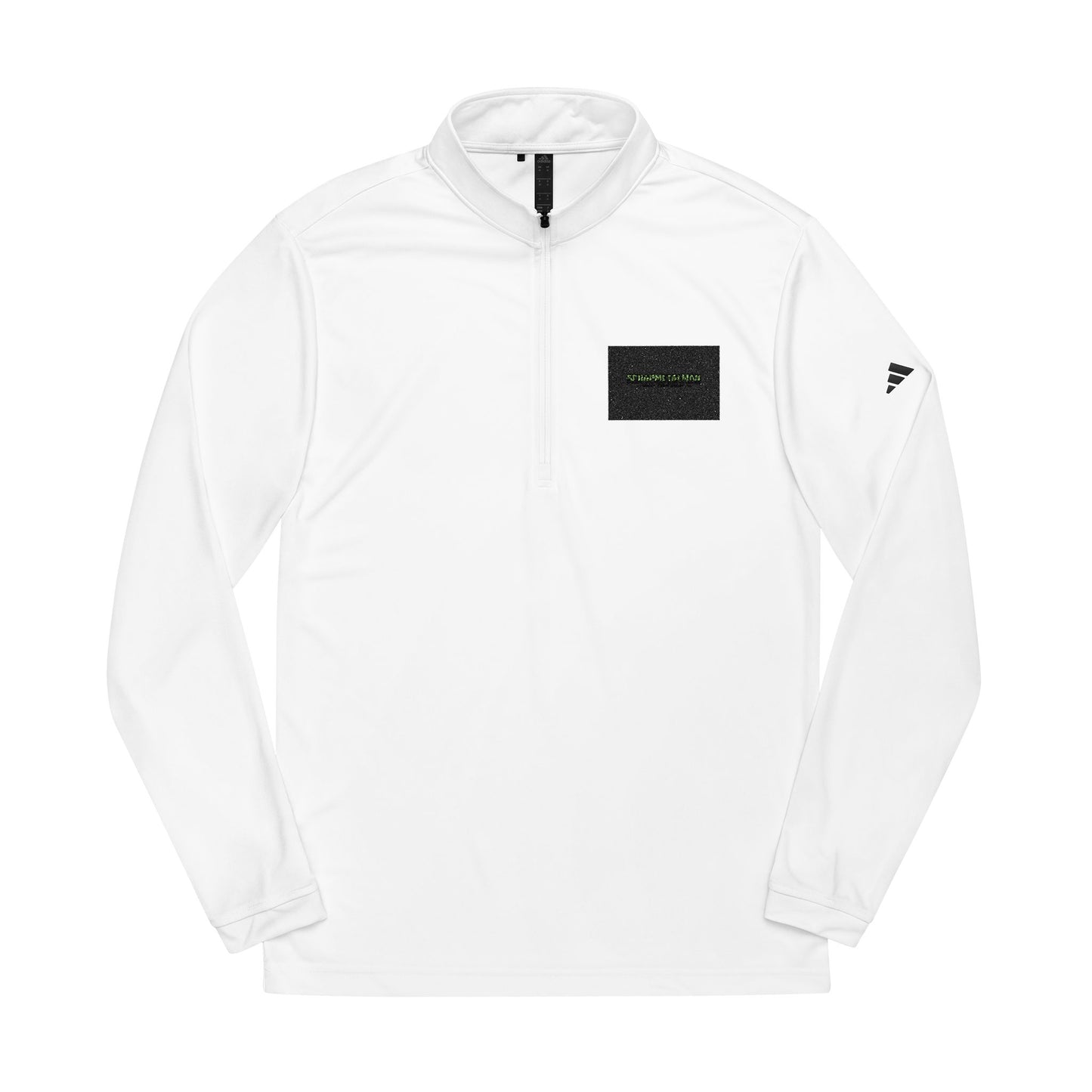 Adidas Embroidered Quarter-Zip Pullover | White Athletic Top
