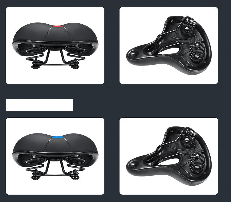 Shock Absorbing Bicycle Saddle – Spring & Spherical Suspension Seat Red, Green & Blue