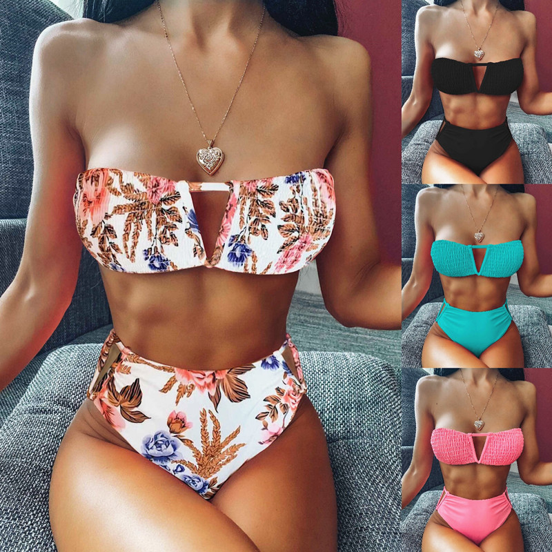 Women's Stretchy Nylon Bikini Set | Two-Piece Swimwear