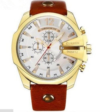 Men's Large Dial Fashion Watch – Triple-Eye Chronograph Style, 7 Designs