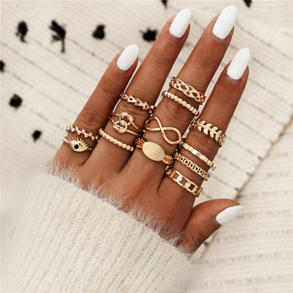 Women's Alloy Ring Set with Gemstone Inlay | 26 Designs | Stackable Rings