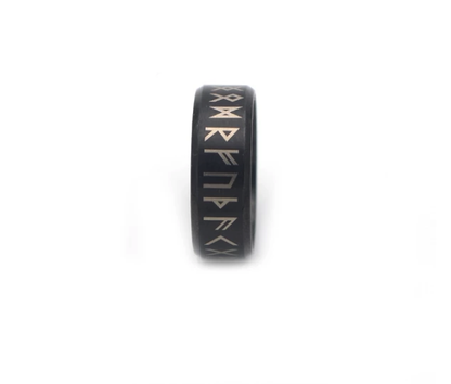Men's 8mm Matte Stainless Steel Band Ring – Minimalist Steel & Black Band