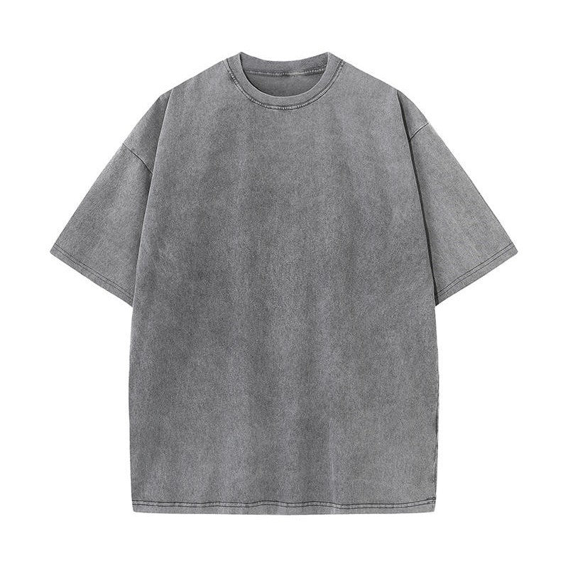 Men's Acid Wash Batik Crewneck T-Shirt | Drop Shoulder