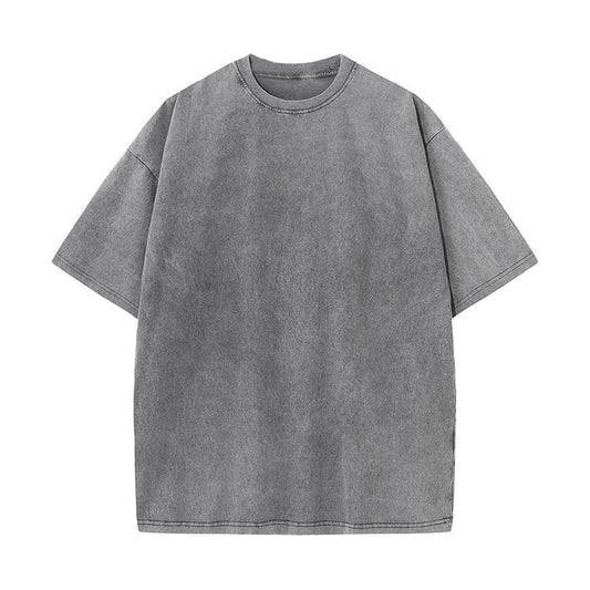 Men's Acid Wash Batik Crewneck T-Shirt | Drop Shoulder