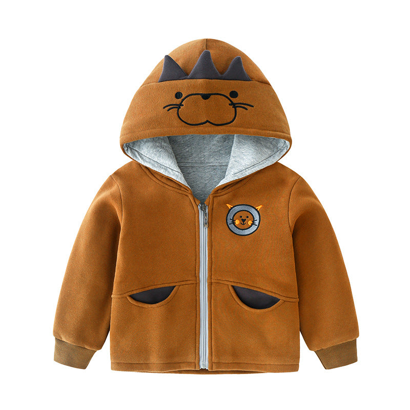 Children's Quilted Cotton Coat | Cartoon Casual Kids Long Sleeve Jacket