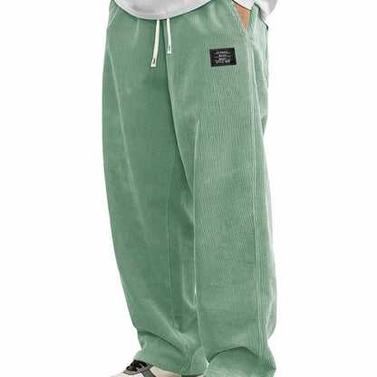 Men's Corduroy Straight-Leg Trousers with Belt | 10 Colours S-5XL
