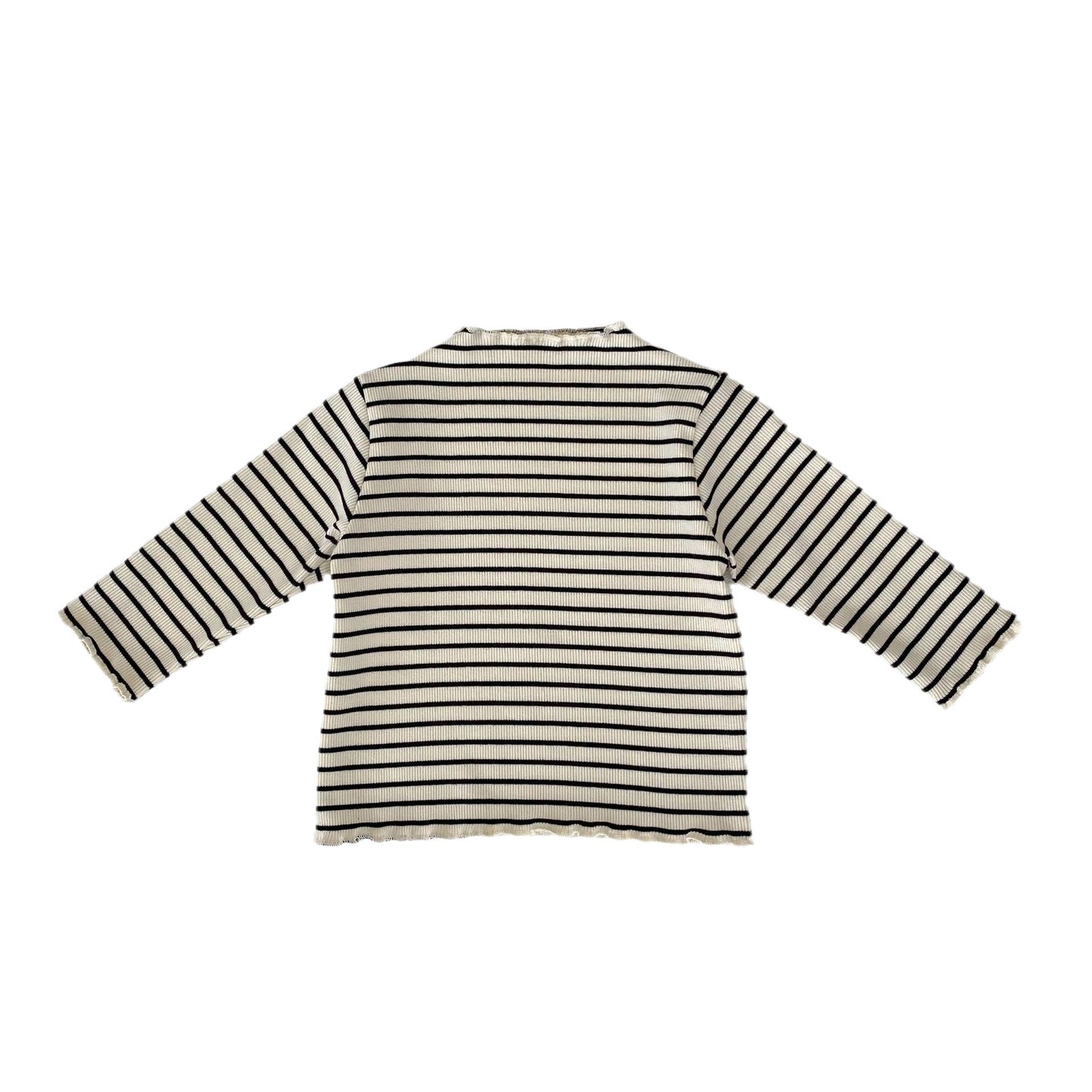 Girls Half Turtleneck Frill Hem Long Sleeve Top – 4 Prints