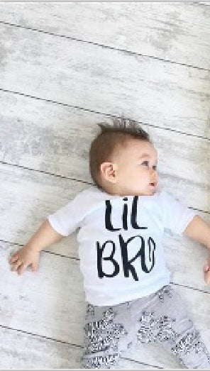 Kids Unisex Short Sleeve Print T-Shirt – White & Black