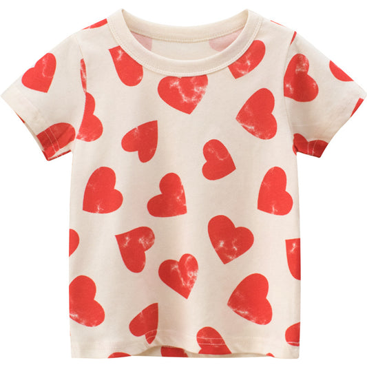 Girls 100% Cotton Short Sleeve Printed T-Shirt – Ages 2–10