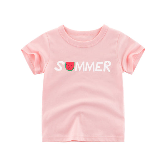 Girls Cotton Short Sleeve T-Shirt – Soft Summer Essential | Pink