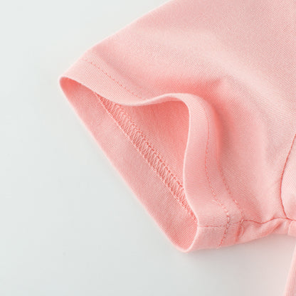 Girls Cotton Short Sleeve T-Shirt – Soft Summer Essential | Pink