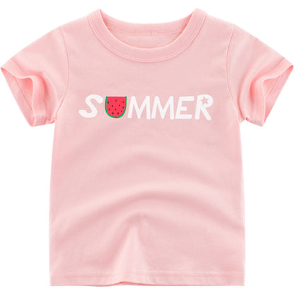 Girls Cotton Short Sleeve T-Shirt – Soft Summer Essential | Pink