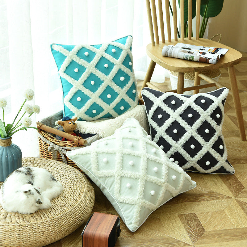 Tufted Moroccan Cushion Cover 45x45cm | Boho Home Decor