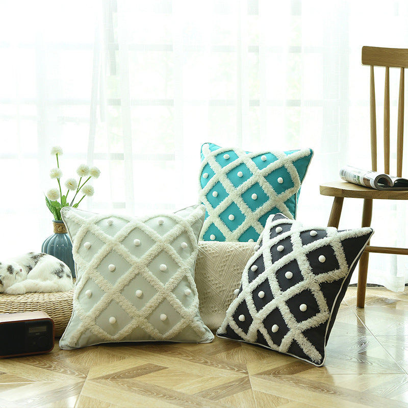 Tufted Moroccan Cushion Cover 45x45cm | Boho Home Decor