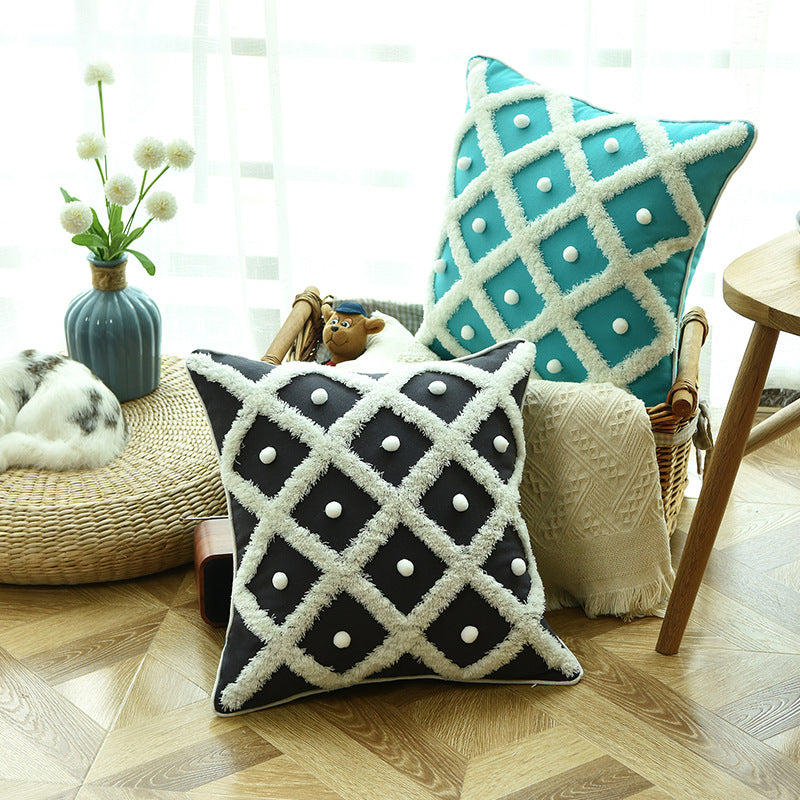 Tufted Moroccan Cushion Cover 45x45cm | Boho Home Decor