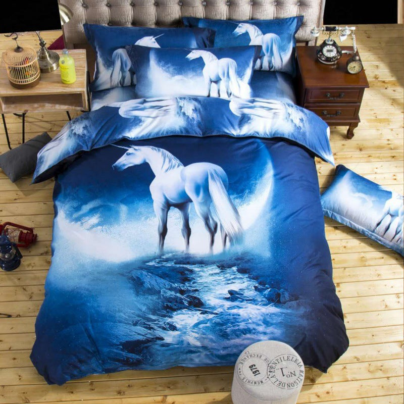 Landscape Print Brushed Bedding Set 4 Piece | 9 Designs