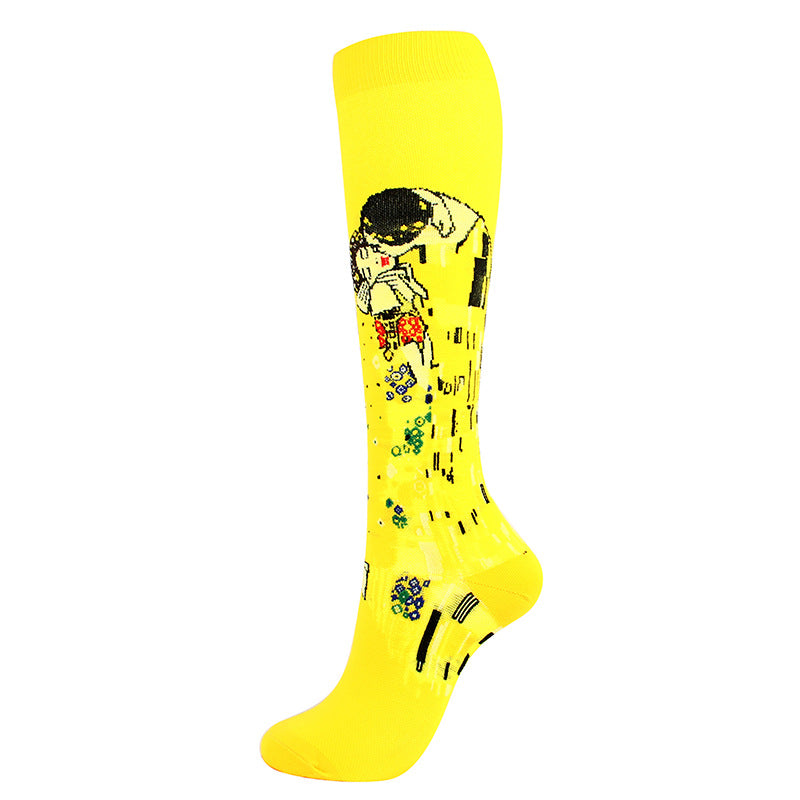 Men's Running Compression Socks 6-Pack | Jacquard Art Print