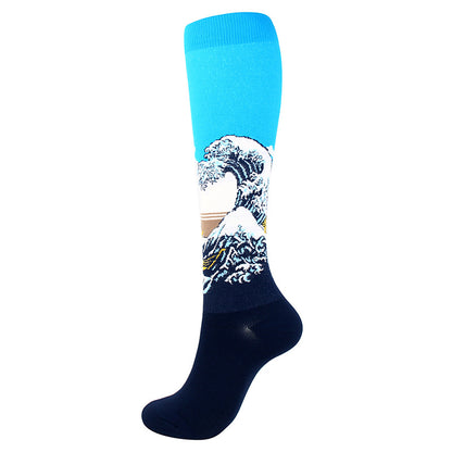 Men's Running Compression Socks 6-Pack | Jacquard Art Print