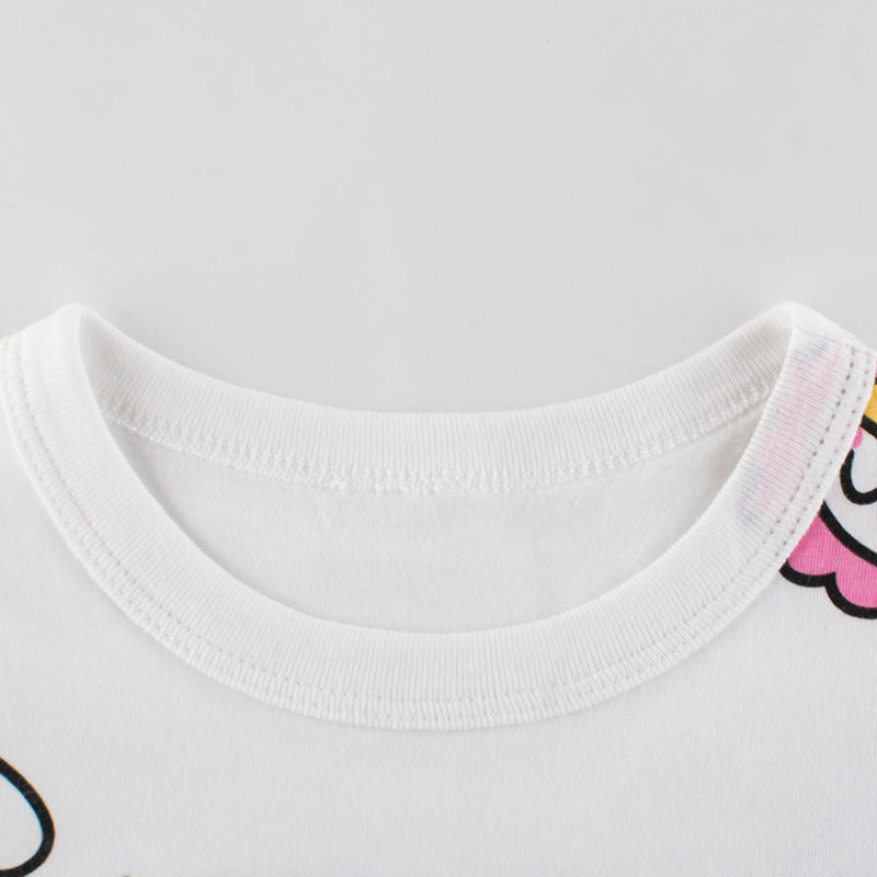Girls 100% Cotton Short Sleeve T-Shirt – Sizes 90–140cm
