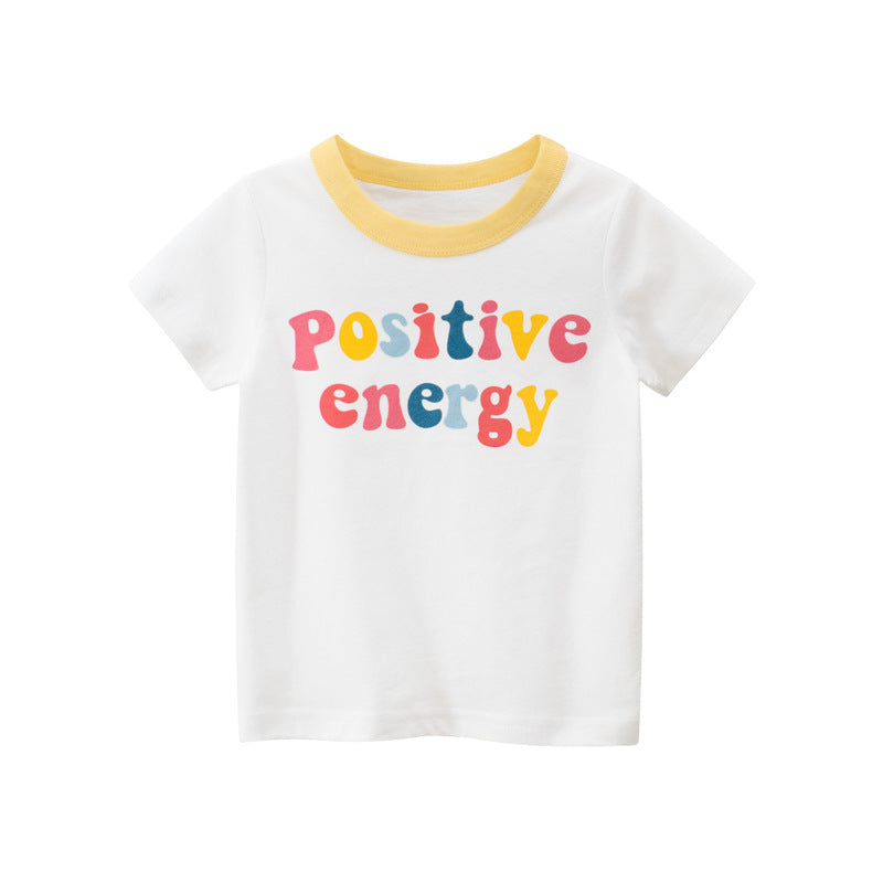 Girls 100% Cotton Short Sleeve Cartoon Print T-Shirt – Sizes 90–140cm